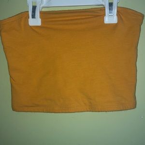 Mustard yellow cropped tube top